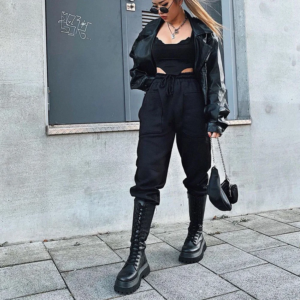 DoraTasia INS Hot Brand New 2021 Autumn Winter Female Mid Calf Boots Platform Motorcycle Boots Women Goth Fashion Chunky Shoes