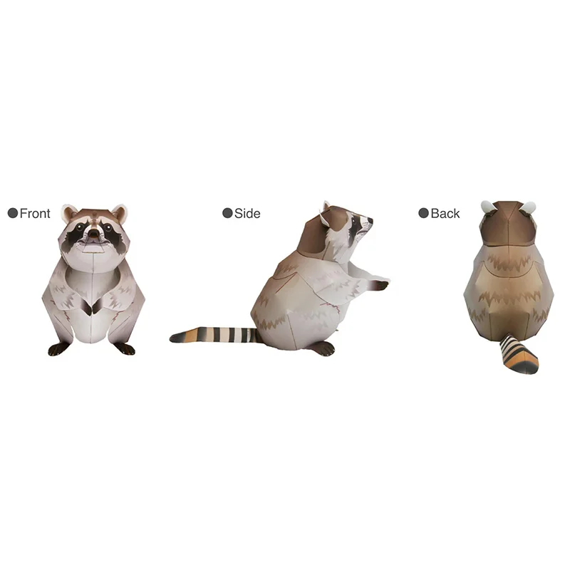 Raccoon Procyon Lotor Handmade Origami Art Folding Mini Cute 3D Paper Model Papercraft Animal DIY Kids Adult Craft Toys QD-036