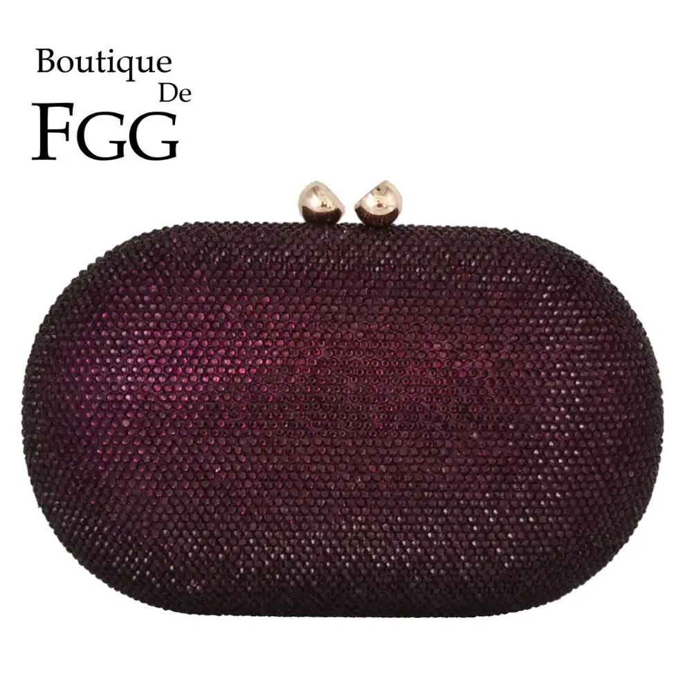 

Женская вечерняя сумка Boutique De FGG, фиолетовая сумка-клатч с кристаллами, деловой клатч с бриллиантами для вечерние ринки, свадебные кошельки и сумочки