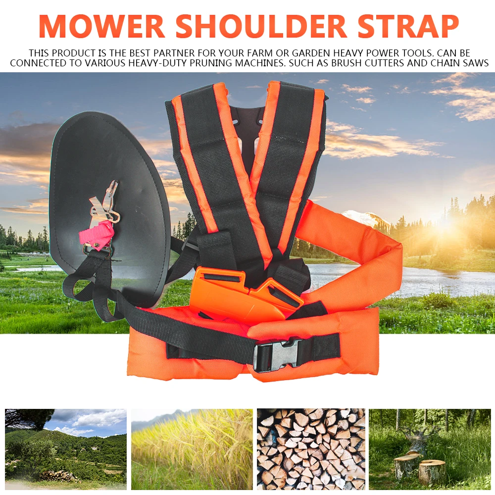 Double Shoulder Harness Strap for Brush Cutter Trimmer Garden Pruner Comfortable Labor Saving Strimmer Padded Belt W Shape