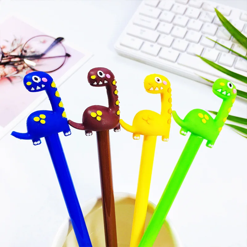 36 Pcs Creative Cartoon Long Neck Dinosaur Gel Pen Cute Style Black Ink Student Signature Pen Factory Direct Materiais Escolar