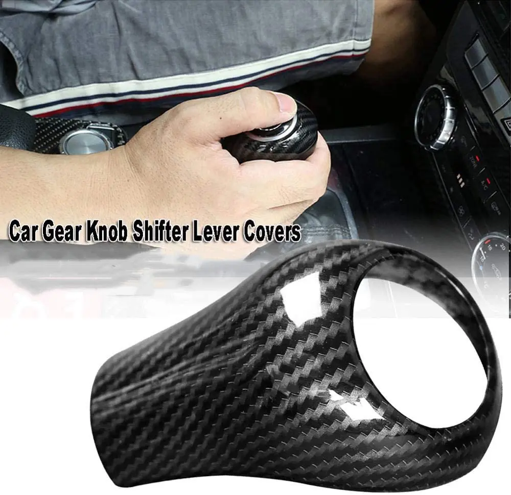 

For Mercedes benz W204 W203 W211 Car Stickers Carbon Fiber Manual Gear Knob Shifter Lever Covers Gear Shift Knob Cover