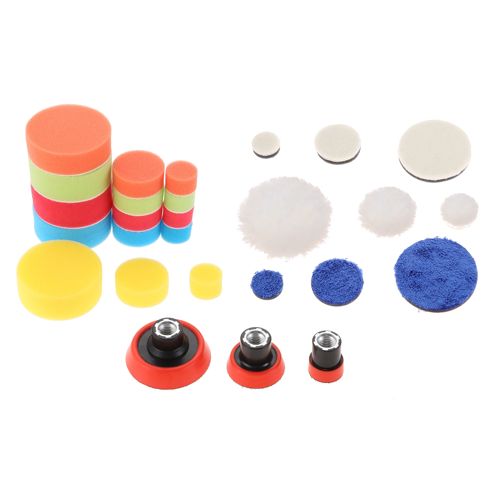 DRELD 29 Pcs Sponge Wool Polishing Buffing Pad Car Polishing Pad Kit for Auto Drill Polishing Set with M14 Drill Adapters Waxing