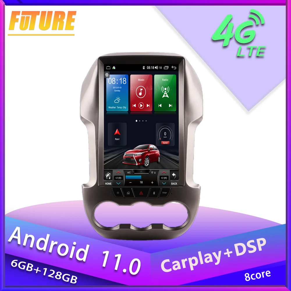 

128G Android 11.0 For Ford Ranger F250 2008 2009-2012 Android Car Radio Stereo Multimedia Player GPS Navigation 2 Din Head Unit