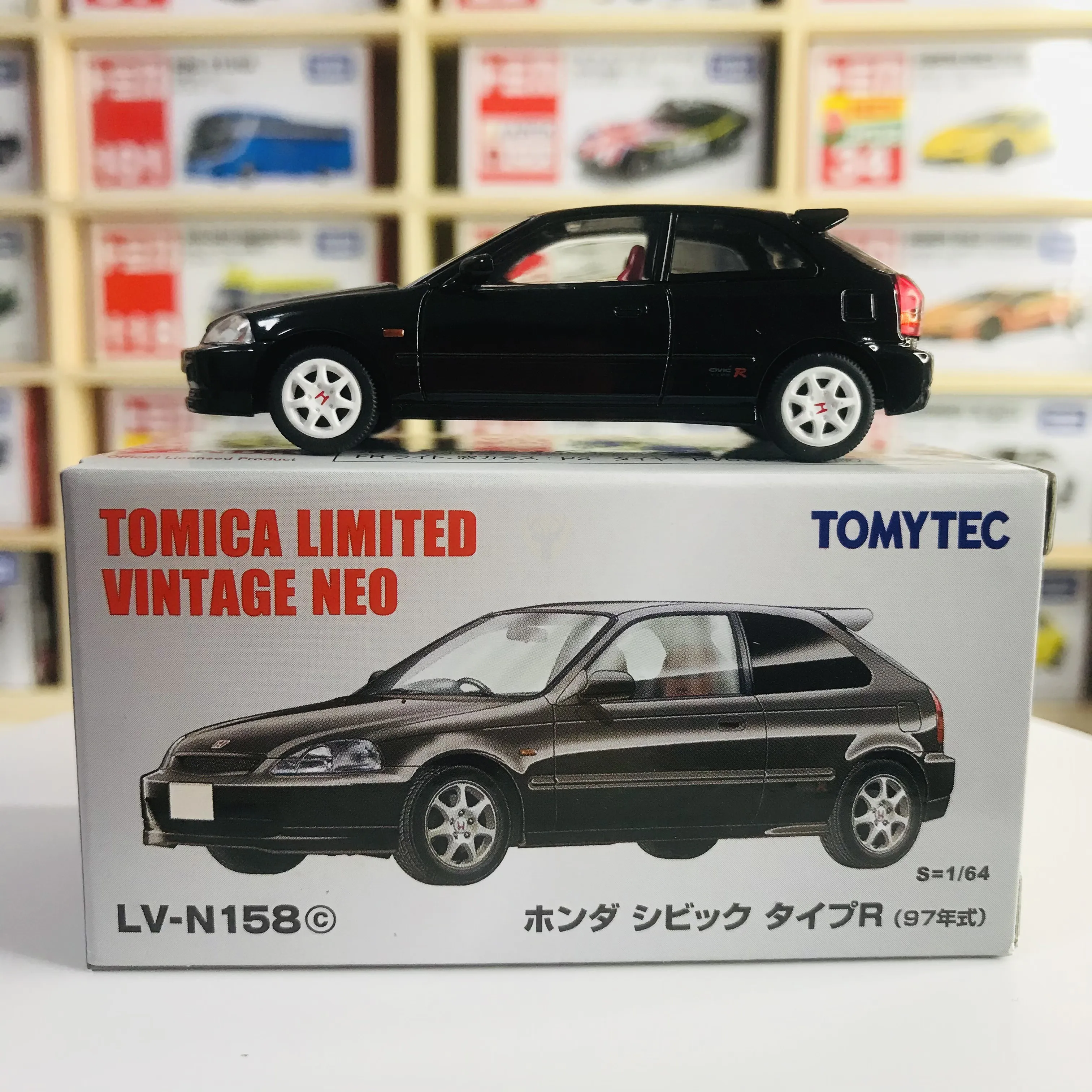 

1:64 TOMYTEC limited vintage Neo TLV Lv-n158c Honda Civic TypeR Black collection die casting alloy car model