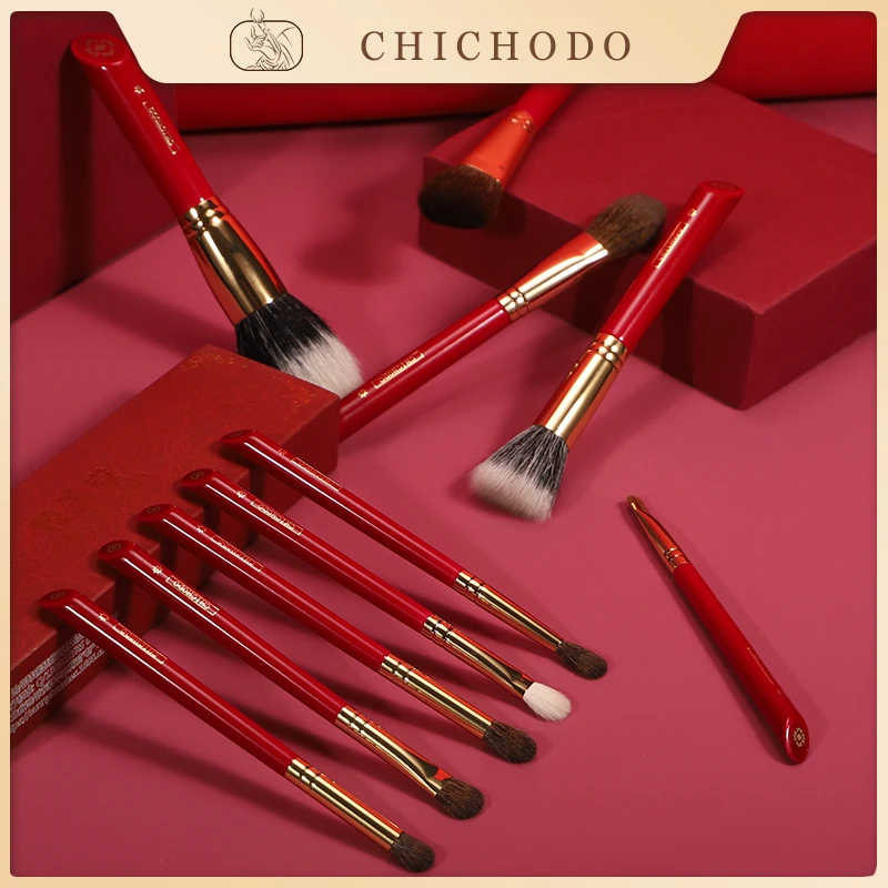 

CHICHODO Makeup Brush-Luxurious Red Rose Series 20PCS Animal Hair Brushes Set-Cosmetic Brush-Makeup Tool-Natural Hair Beauty Pen