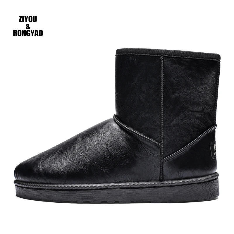 2024 Fashion Men Snow BootsAnti-Slip Boots   Waterproof Shoes Male Outdoor Ankle Warm Fur Winter Boots Men Soft Big Size