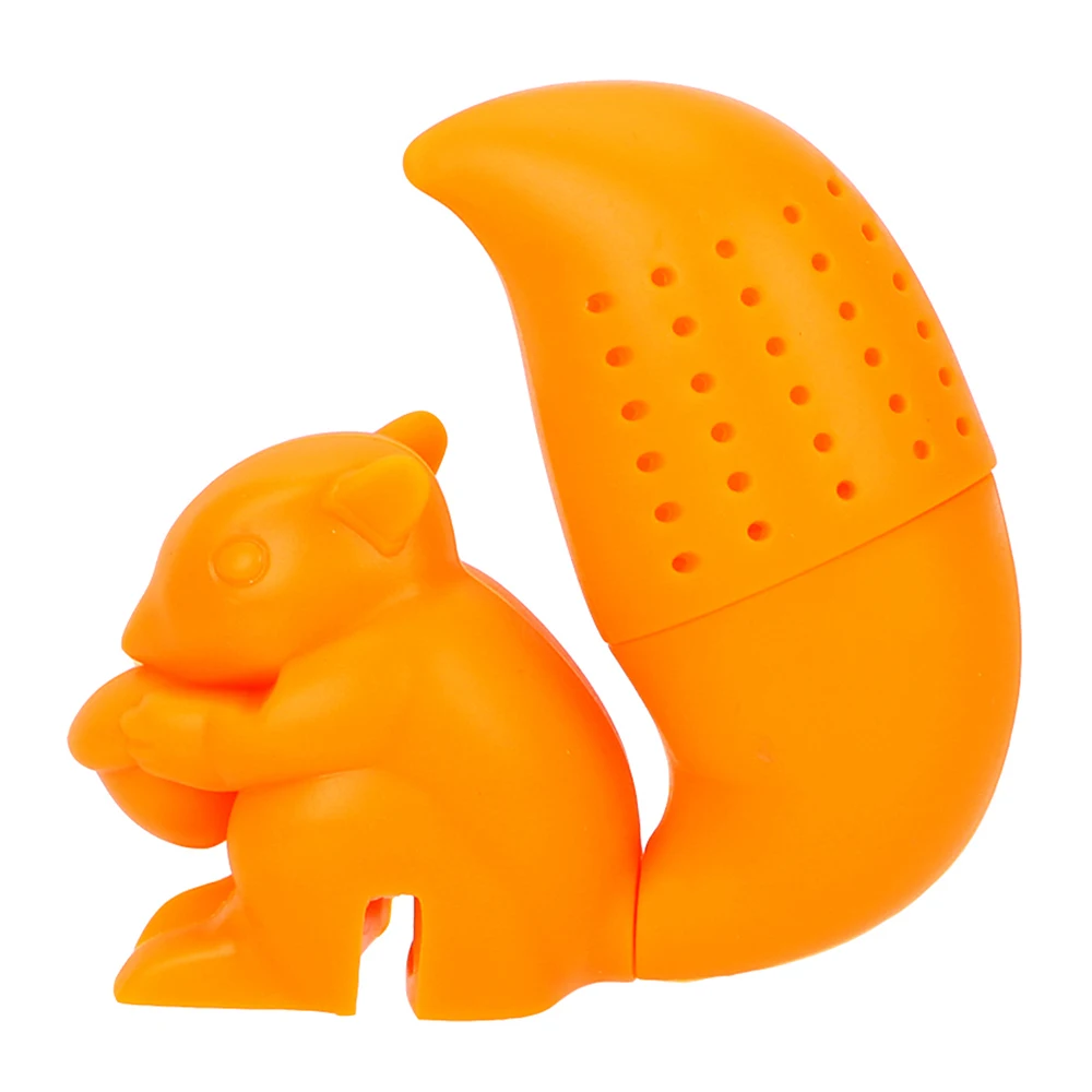 Tea Infuser Silicone Cute Squirrel Shape Tea Coffee Loose Leaf Strainer Bag Mug Filter Teapot Teabags Drinkware