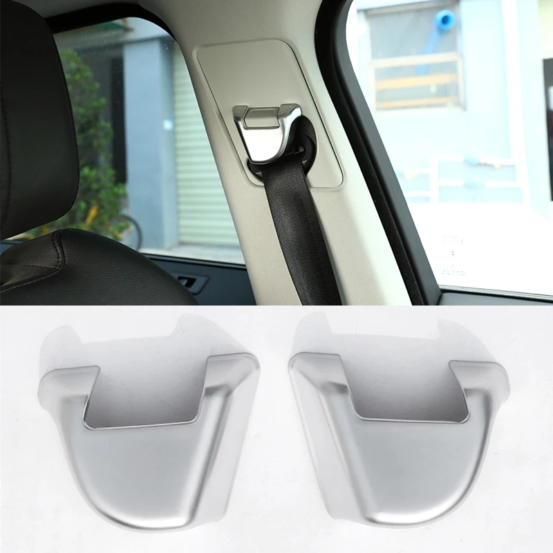 

For Land Rover Range Rover Sport 2014 2015 2016 2017 Car Styling Matte Chrome Safety Belt Cover Decoration Sequins Stickers