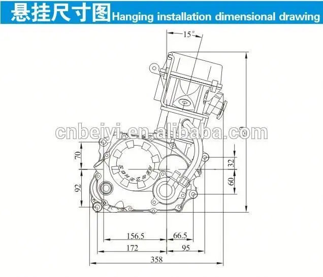 1 Cylinder Four Stroke Water Cooled Loncin 200cc 3 Wheel Motorcycle Engine