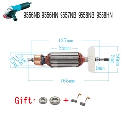 Replacement AC220V-240V Armature Rotor for MAKITA angle grinder 9556 9557 9558 9556NB 9556HN 9557NB 9557HN 9558NB 9558HN