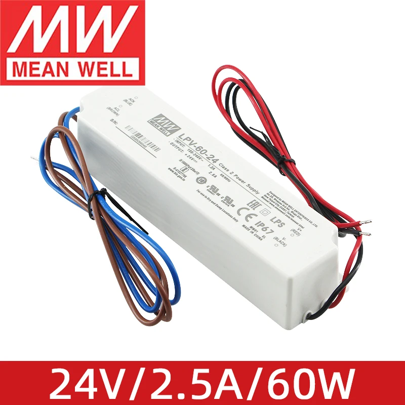 

MEAN WELL LPV-60-24 24V 2.5A 60W meanwell High Quality 60W Single Output LED Switching Power Supply