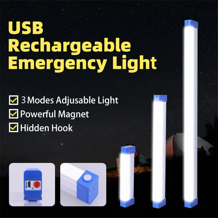USB Rechargeable LED Portable Lantern Emergency Night Lights Multifunction Indoor Under Cabinet Light Outdoor Tent Camping Lamp