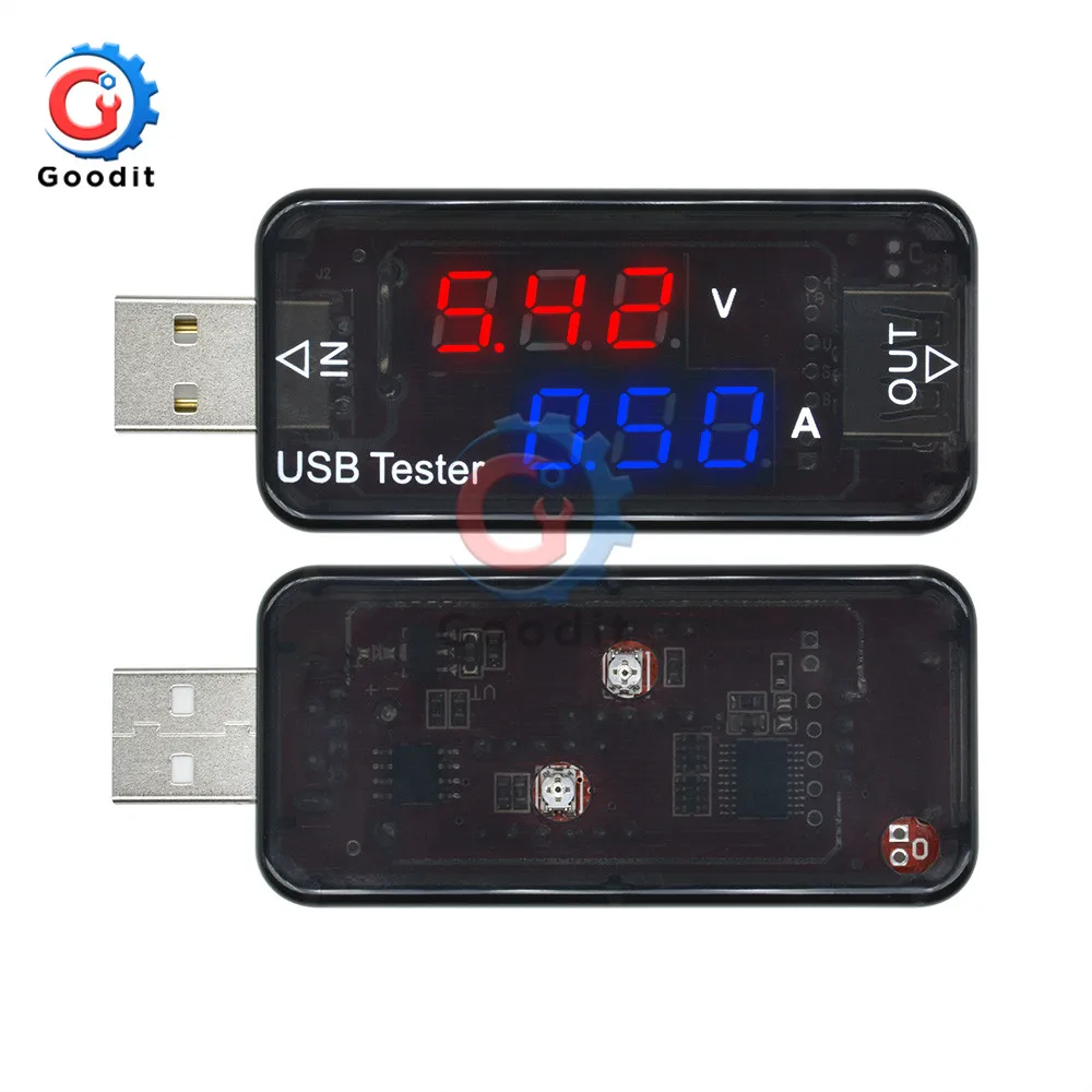 LED Digital Dual USB Port Current Voltage Charging Test Detector Tester Battery Doctor Meter Monitor Voltmeter Ammeter Charger