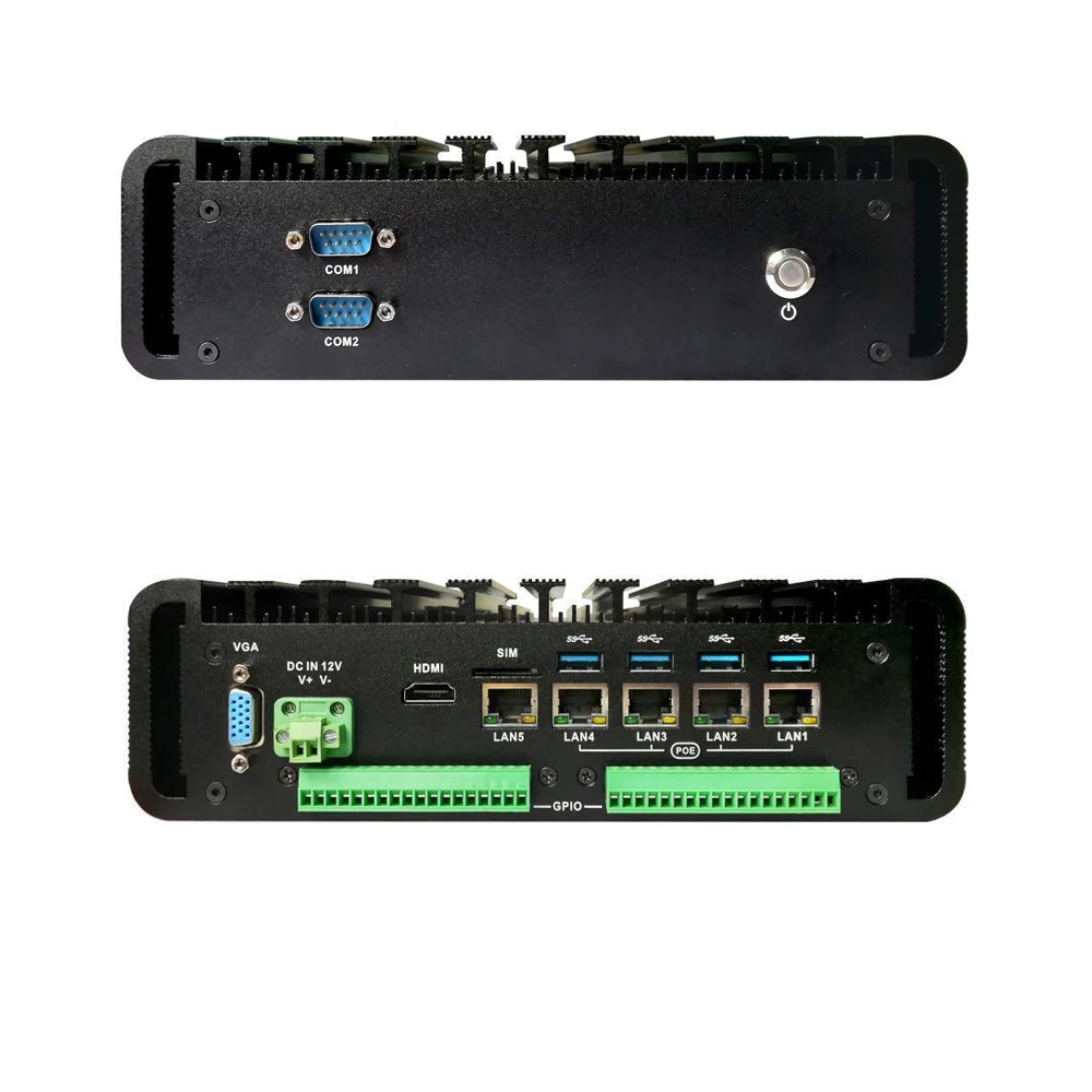 Intel 6th Gen Core I3/I5/I7 5LAN RJ45สนับสนุน POE Embedded Fanless Computing Solution Gateway