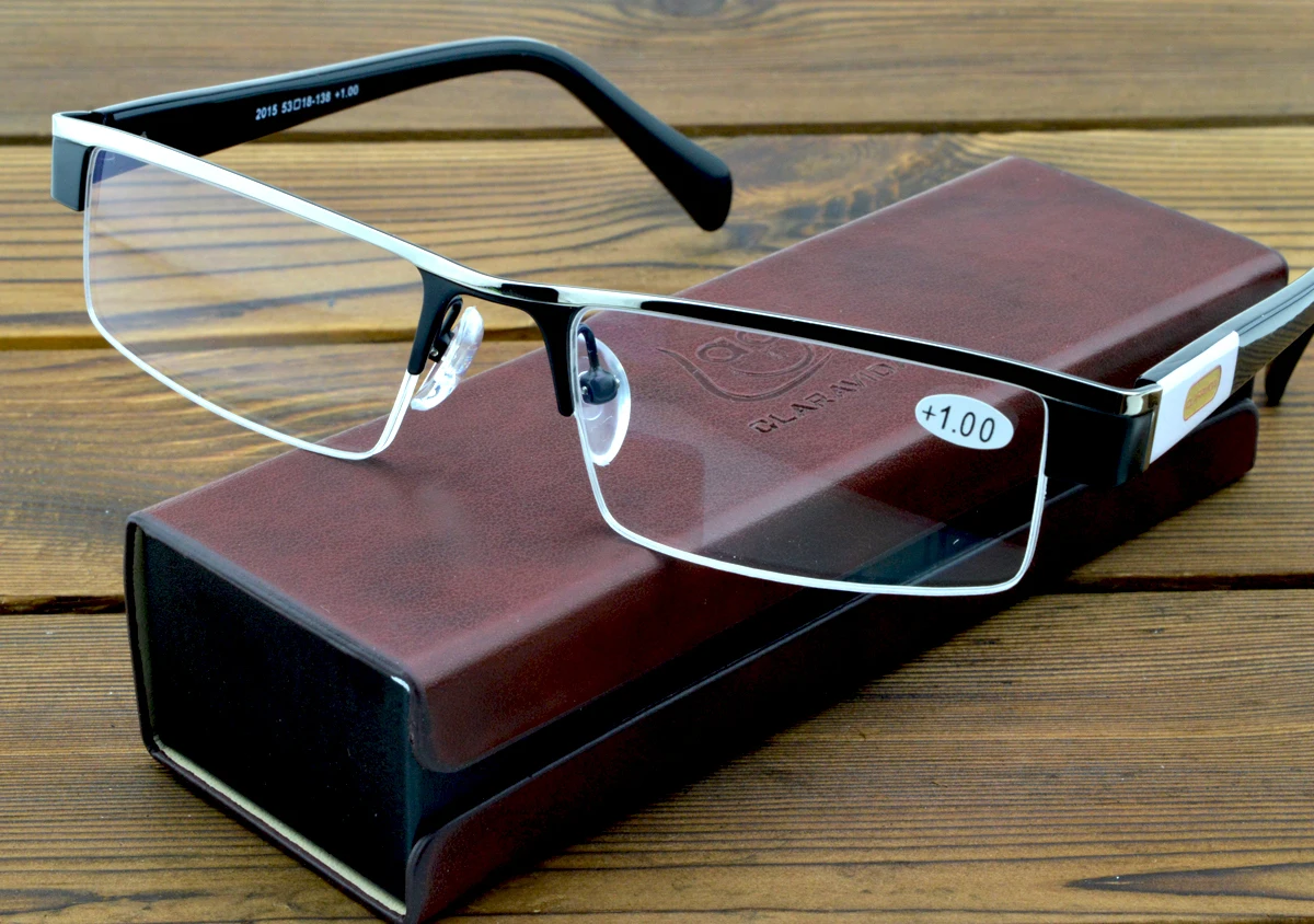 AAR-gafas de lectura de lujo CLARA VIDA, marca americana auténtica con caja de PU, aleación de titanio + 1 + 1,5 + 2 + 2,5 + 3 + 3,5 + 4