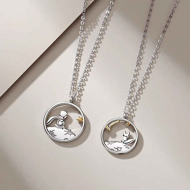 Mode Kreative Schmuck Kleine Fuchs Paar Halskette Schlüsselbein Kette Paar Anhänger Party Geschenk Hochzeit Zubehör – Detail 2