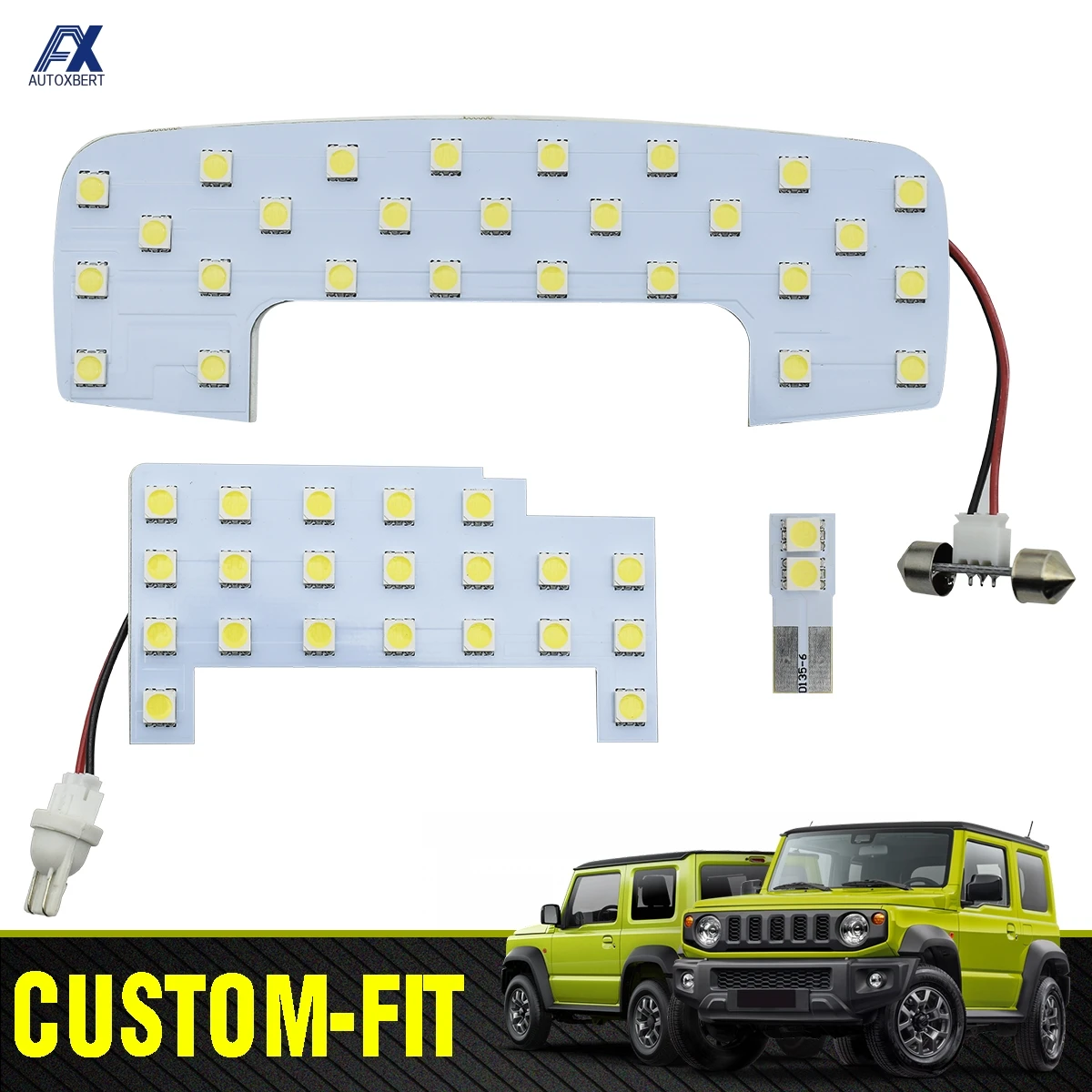 White LED Car Dome Roof Interior Light Accessories Reading Cabin Map Lamp Bulbs Kit For Suzuki Jimny JB64W JB74W 2019 2020 2021