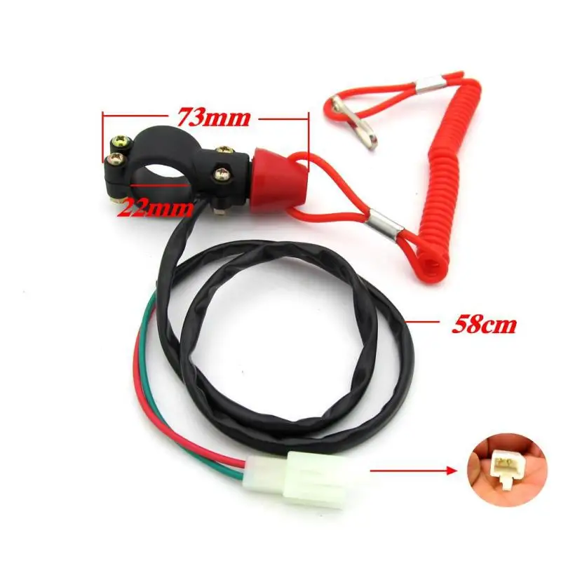 Motorcycle Single Support Flameout Switch Horizon for ATV Beach Bike Outboard Emergency Stop Flameout Switch