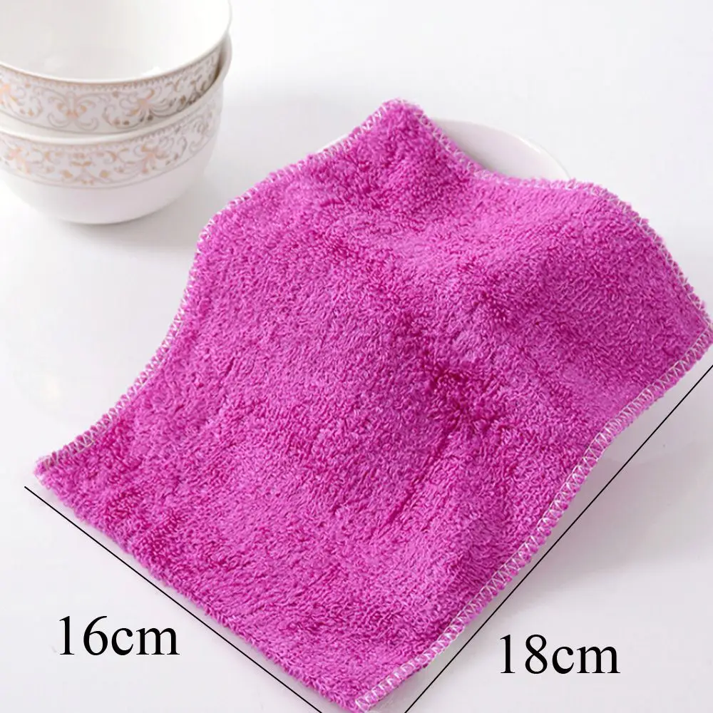 1/5PCS Anti-grease Dish Cloth Bamboo Fiber Wet and Dry Kitchen Cleaning Washing Towels Household Scouring Pad Absorbent Rags