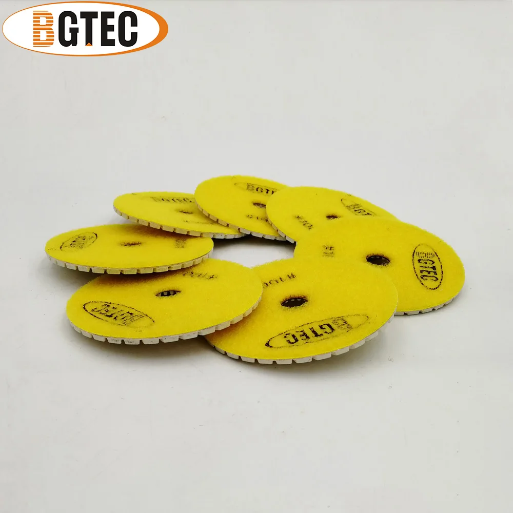 BGTEC-4 인치 7 개 #50 습식 다이아몬드 유연한 연마 패드 100mm, 화강암, 대리석, 세라믹용 연삭 디스크