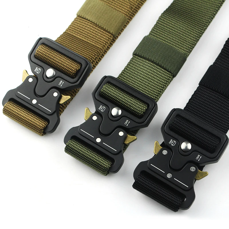 Armee Taktische gürtel Military hohe qualität Nylon männer trainings gürtel metall multifunktionale schnalle outdoor sport haken neue