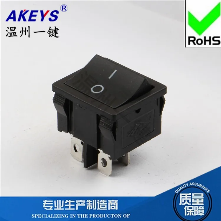 KCD5-201 Reset Rocker Switch Jumping Machine Computer Speaker Toy Button Key 4-pin 2-position 21 * 24MM