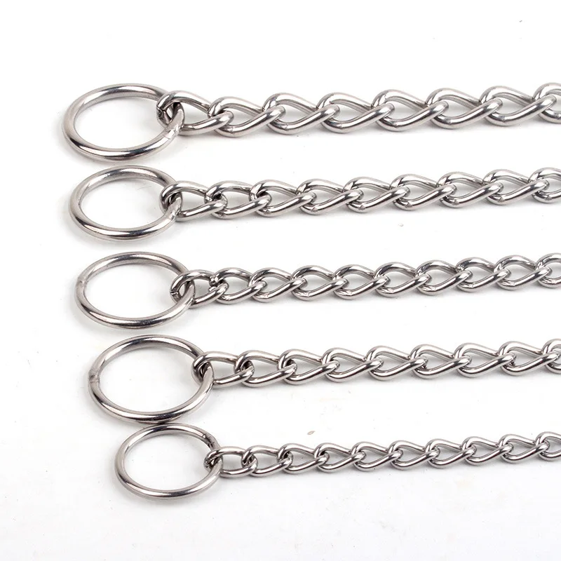 Stainless Steel P Chain for Dogs Training Choke Collars for Large Dogs French Bulldog German Shepherd Heavy Duty Pet Collar