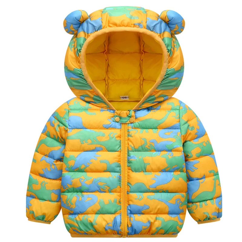 Winter Children Coat Clothes New Autumn 2023 New Cute Cartoon Short Thick Down Cotton Warm Outerwear Kid Boys Girls Jacket 1-5Y