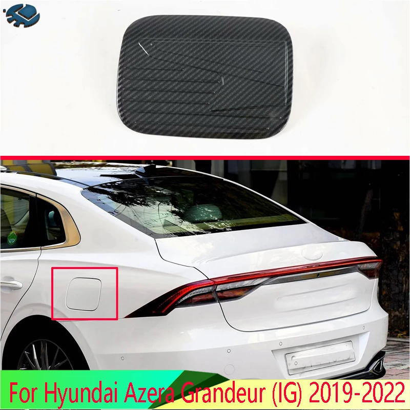 For Hyundai Azera Grandeur (IG) 2019-2022 Carbon Fiber Style fuel tank cap cover car-styling trim oil fuel cap protective