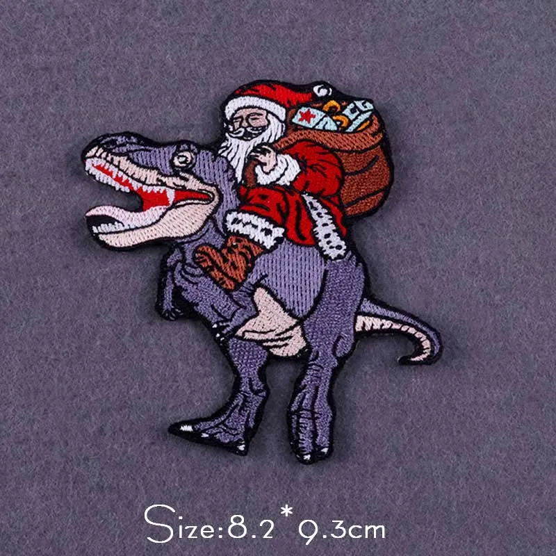 Jesus Patch Iron On Patches On Clothes Santa Claus With Dinosaur Patches For Clothing Hippie Rock Patch Sticker Embroidery Patch