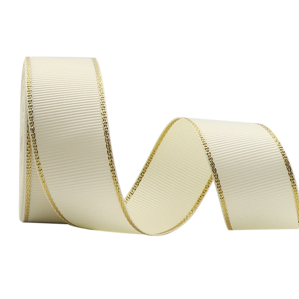 10 Yards 10MM/25MM/38MM Glitzer-Grosgrainband mit Goldrand für Haarschleifen/Geschenkverpackungen, DIY-Weihnachtsdekorationsmaterial Y19042101 – Detail 16