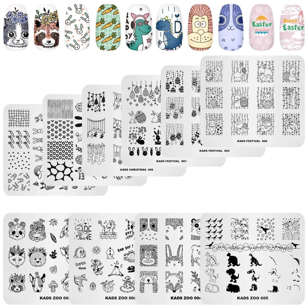 Easter Day Nail Stamp Plate Bunny Eggs Pattern Design Nail Art Stamping Template 7x8CM DIY Image Nail Art Stencil Mold