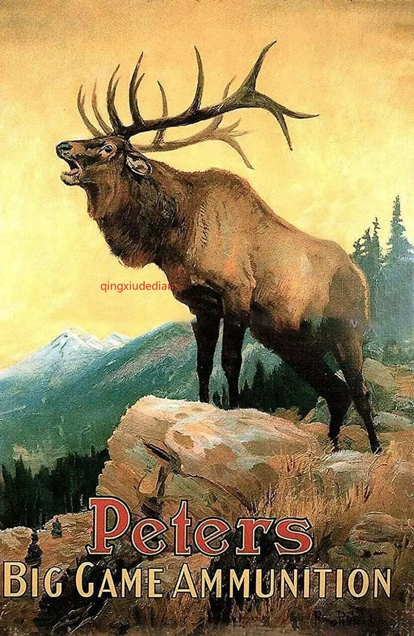 

Ammunition Elk Hunting Metal Tin Sign Retro Cafe Home Decor Bar Pub Poster Halloween Thanksgiving Tin Sign Poster 12x16 inch
