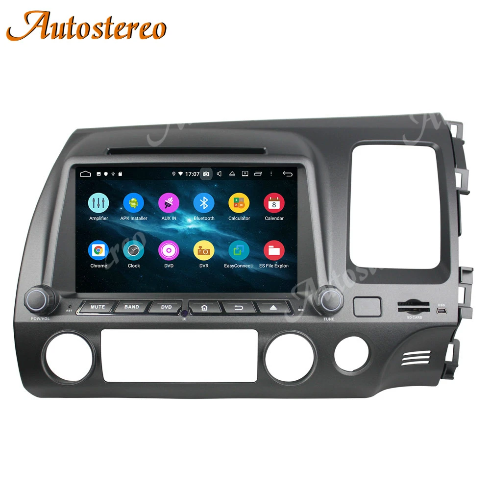 2Din 8 rdzeń CPU Android10 samochodowy odtwarzacz DVD odtwarzacz GPS nawigacja dla Honda Civic 2007-2011 odtwarzacz multimedialny jednostka główna Radio RHD Dashboard