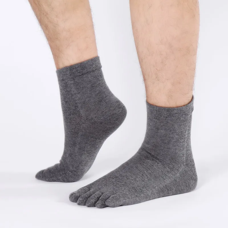 

Business Men Five Toe Socks Warm Cotton Black Breathable Comfortable Funny Solid Male Five Fingers Toe Socks