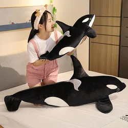 50-130cm Killer Whale Plush Toys Stuffed Orcinus Orca Fish Doll Shark Cartoon Soft Sleep Pillow