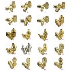 1Pcs SMA / RP-SMA to MMCX / MCX / CRC9 / TS9 Male plug & Female jack For Raido Antenna RF Coaxial Adapter connector Converter
