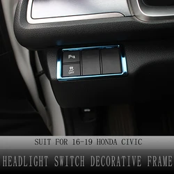 Headlight Switch Covers for Honda Civic 2016-2019 10th Gen Headlight Switch Decorative Frame Stickers Car Interior Accessories