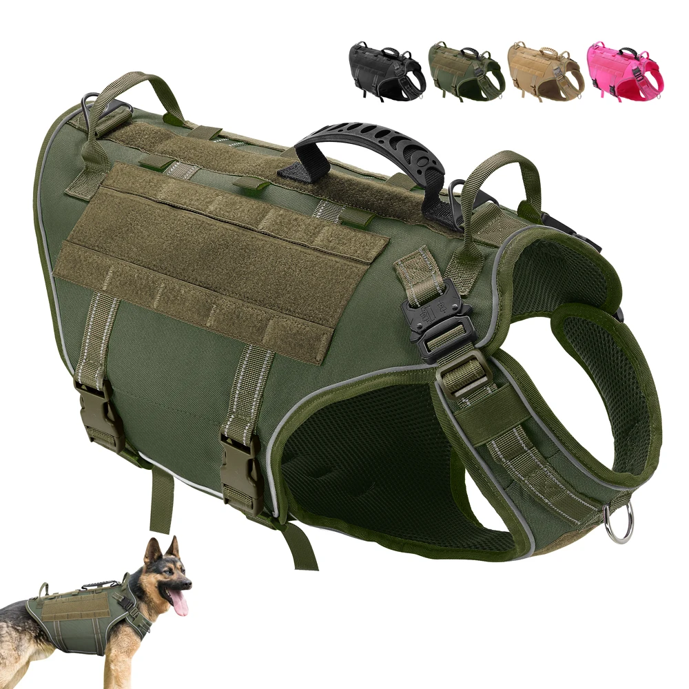 

Tactical Dog Harness Reflective Military Pet Dog Vest No Pull Harness with Handle For Medium Large Dogs German Shepherd