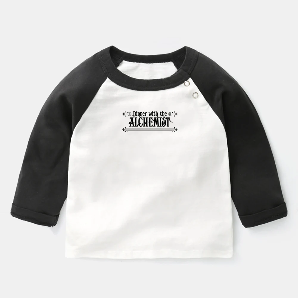 

Dinner With The Alchemist Proud Dog Mom Design Newborn Baby T-shirts Toddler Raglan Color Long Sleeve Tee Tops