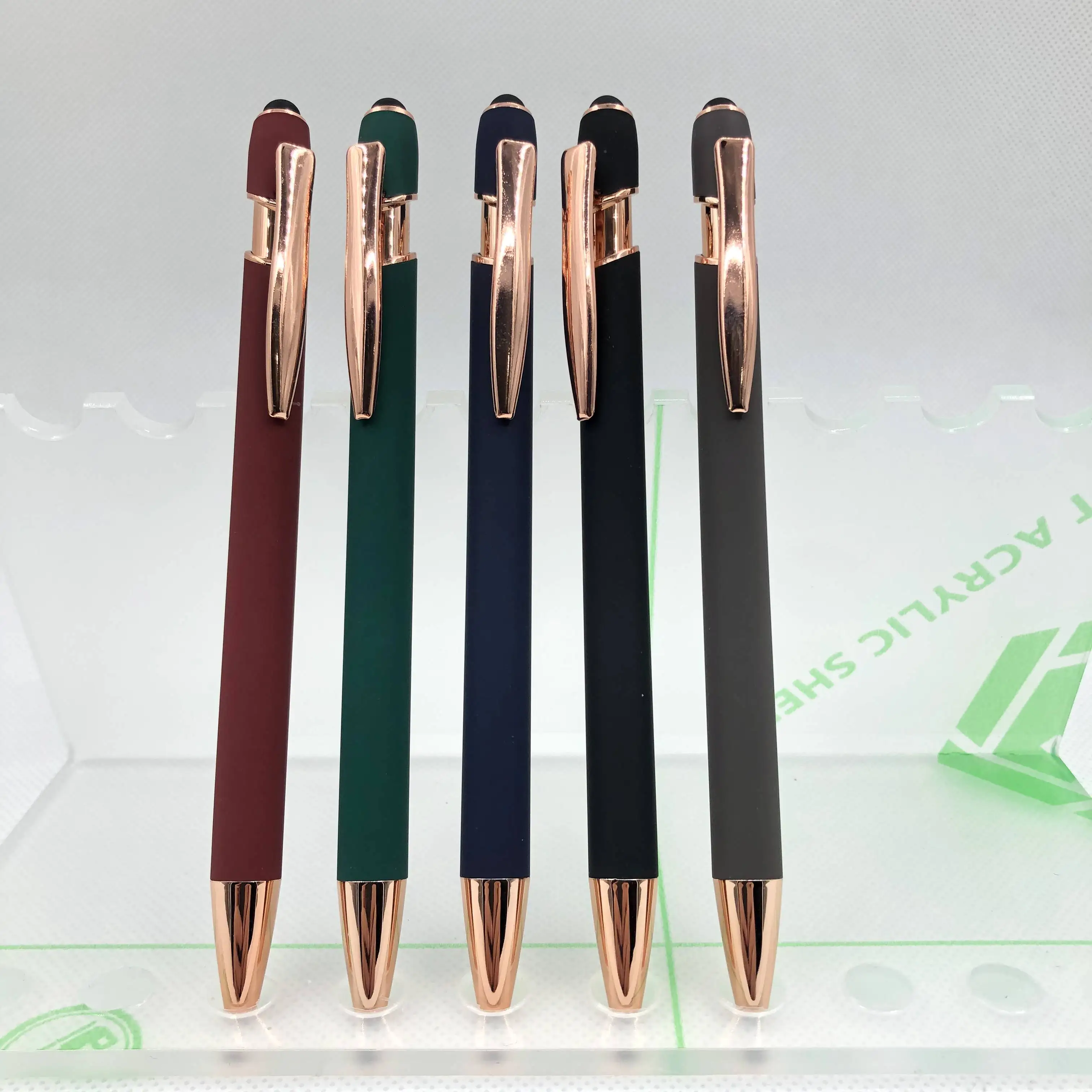 Promotional luxury metal ball pen with stylus brand custom logo company name for gift advertisement hotel