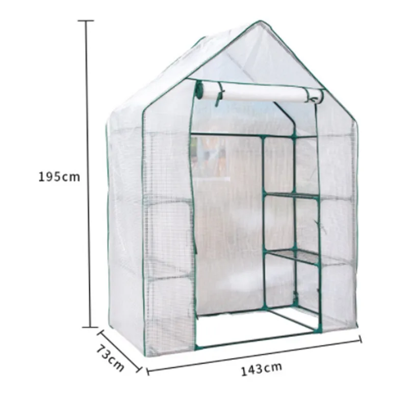 Home Complete Walk-in Greenhouse 3 Tiers 4 Shelves Portable Mini Garden Rack Green House With PE Cover and Roll-Up Zipper Door