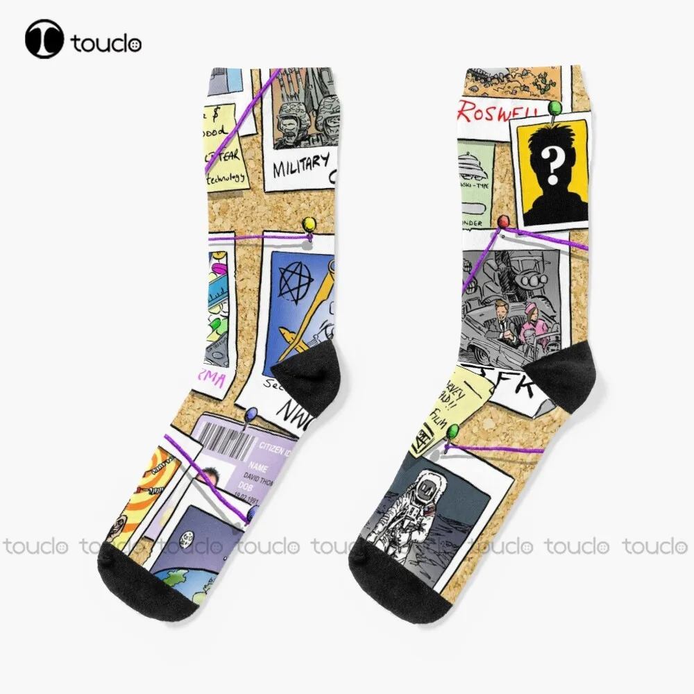 

Conspiracy' Theorist Socks Cute Socks Christmas New Year Gift Unisex Adult Teen Youth Socks 360° Digital Print Fashion New