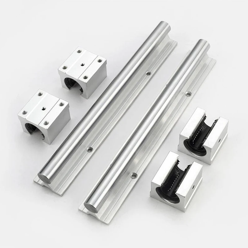 2pcs SBR16 +4pcs SBR16UU Linear Bearing Block For CN 300 400 500 600 1000 1200 1500mm Full Sliding bearing Linear Rail Guide D16