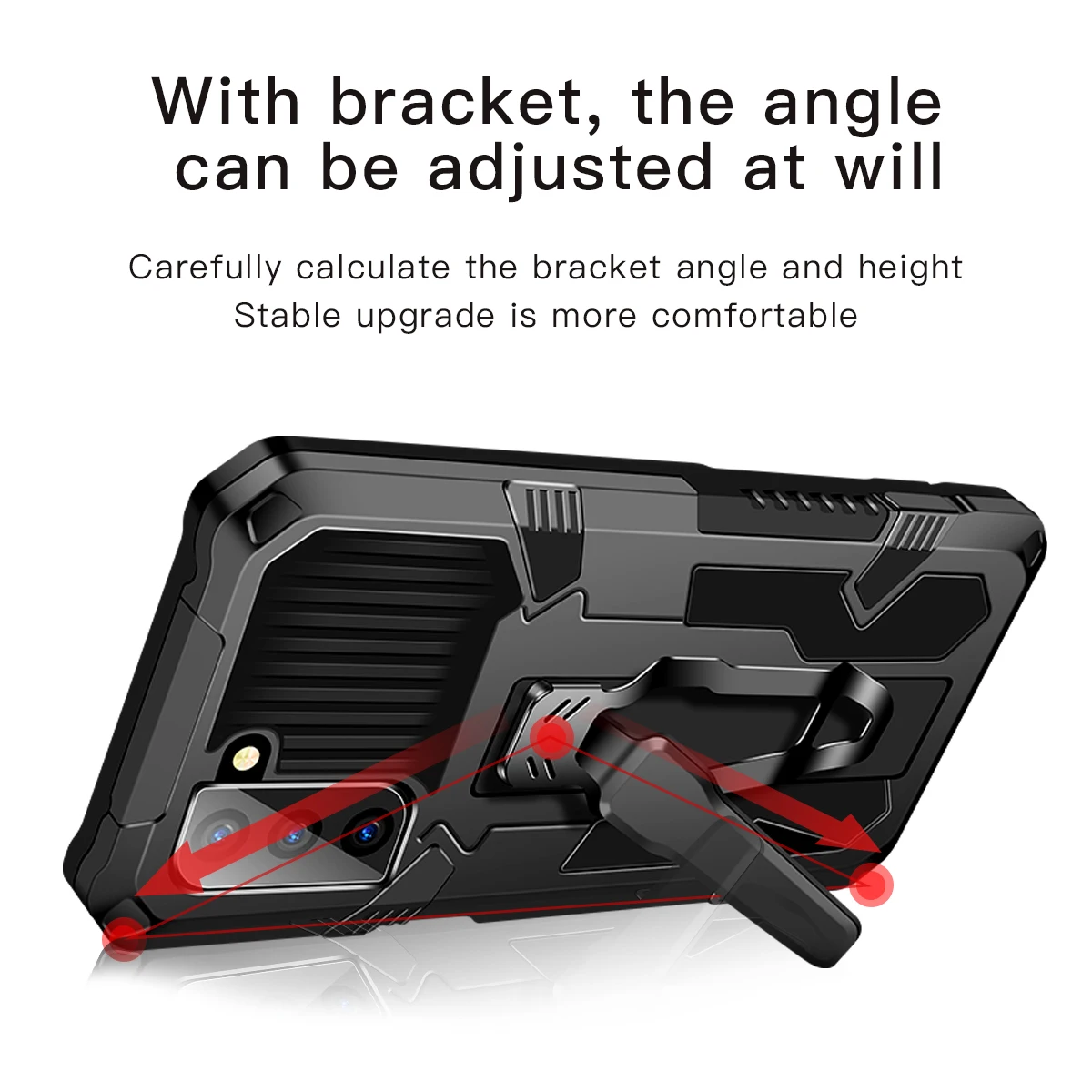 Armor Shockproof Case For OPPO Reno 5 Lite F17 F19 Pro A94 A93 A74 A73 A54 A53 A15 A31 Metal Belt Clip Stand Bracket Back Cover