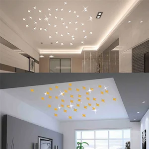 50 PCs 3d Sternenhimmel Acrylspiegel Wandaufkleber DIY Wohnzimmer Schlafzimmer Hintergrund Wandaufkleber 8 Hauptverkaufsspiegeldecke - №2