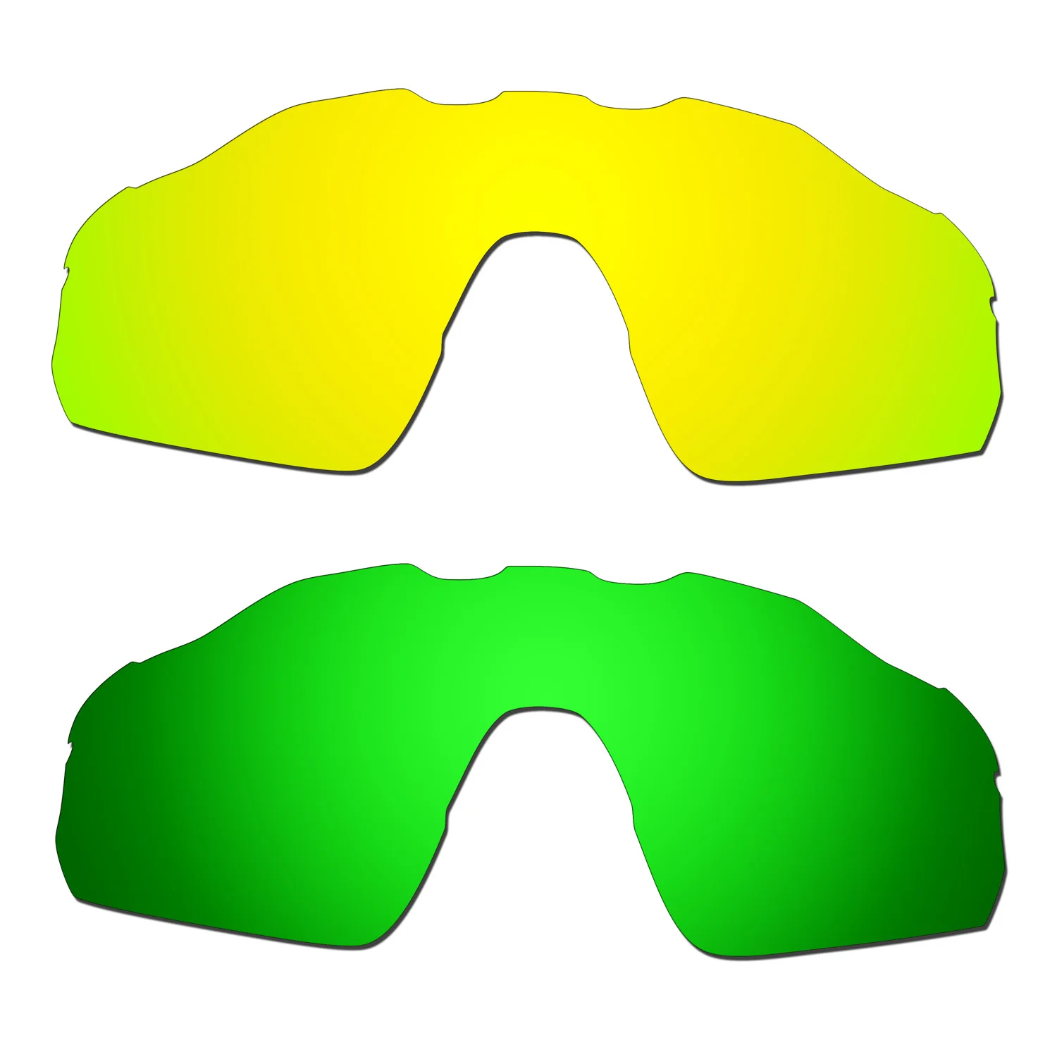 HKUCO Polarized Replacement Lenses For Radar EV Pitch Sunglasses Gold/Green 2 Pairs