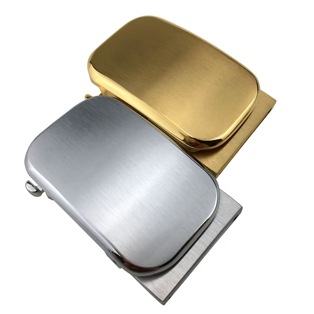 

35mm Metal Automatic Buckles Solid Brass copper DIY Leather Accessories for 33-34mm slot belt buckles Gold silver