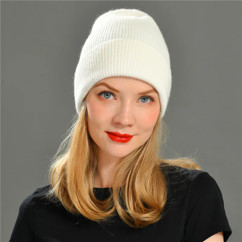 Jaxmonoy Unisex Cashmere Blend Beanies Hat Wool Knitted Hats High Quality Winter Warm Skullies For Women Ladies Fashion Bonnet